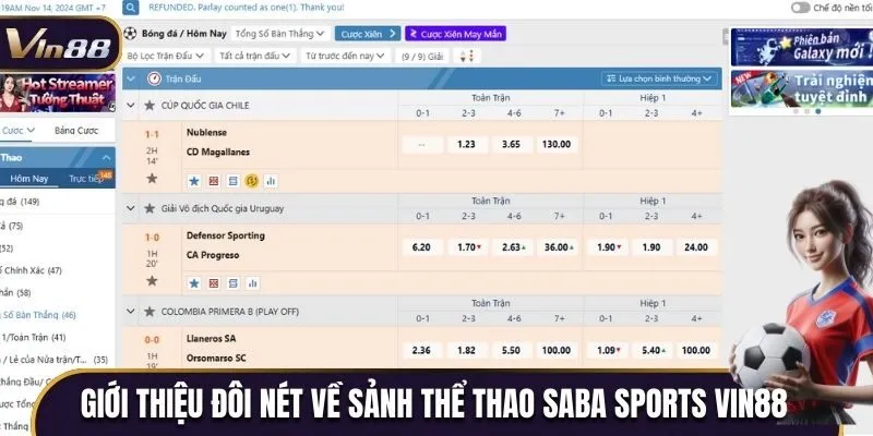 Giới thiệu đôi nét về sảnh thể thao Saba Sports Vin88