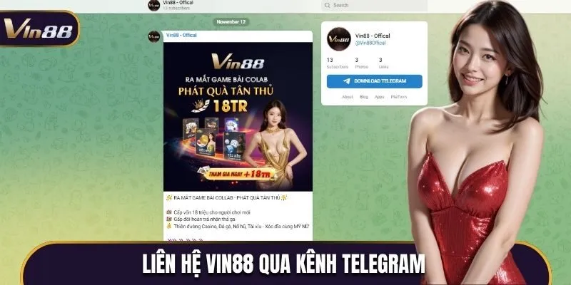 Liên hệ Vin88 qua kênh Telegram