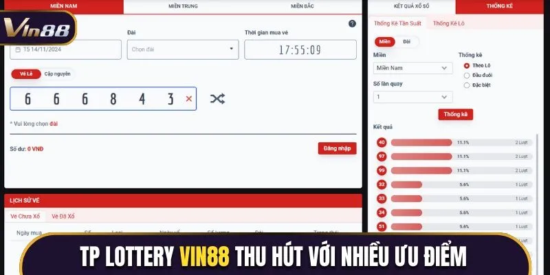 TP Lottery Vin88 thu hút người chơi với nhiều ưu điểm